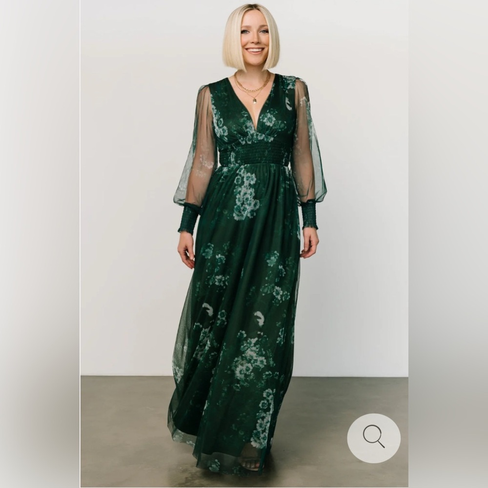 Baltic Born Green Floral Long Sleeve Dress beautiful floral balticborn - Picture 5 of 5
